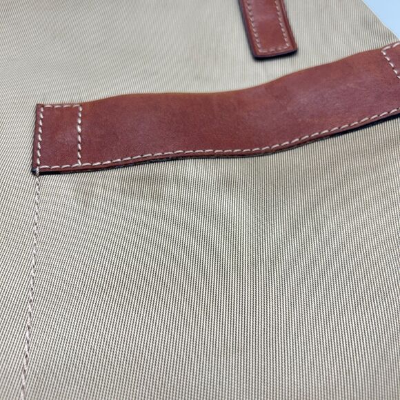 Fossil Tote 1954 Khaki Tan Twill Large Shoulder Bag Brown Leather Trim ZB9495 - Picture 3 of 12